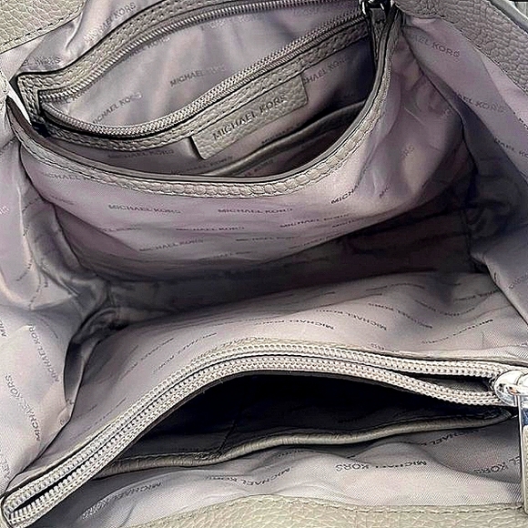 MICHAEL KORS NEWBURY GREY PEBBLED TEXTURE LEATHER SHOULDER TOTE BAG  EUC - Picture 10 of 16